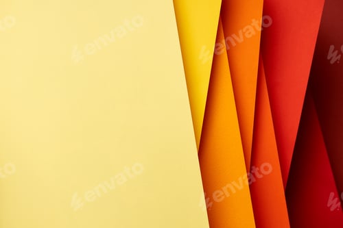 Preview: Pattern of overlapping paper sheets in red and yellow tones