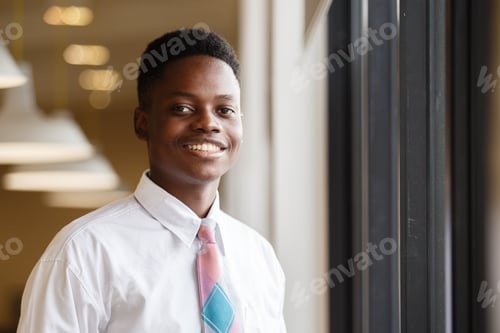 Preview: close up portrait young businessman handsome African American black skin