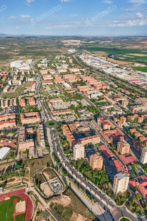 Preview: Vertical aerial image of the Santa Maria of Benquerencia neighborhood in Toledo