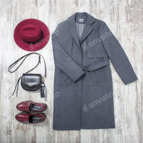 Preview: fashion clothes and accessories style top view