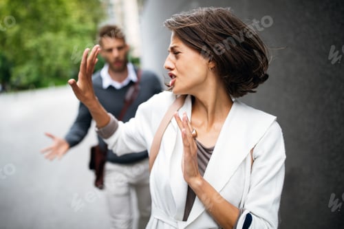 Preview: Frustrated couple arguing and having marriage problems