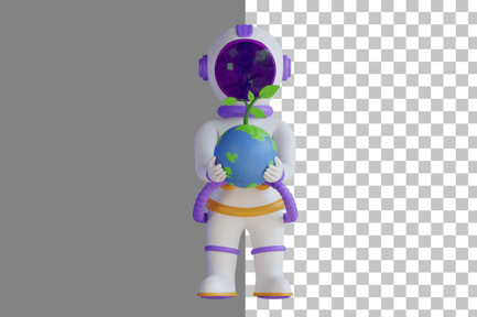 Preview: Astronaut save Earth 3D Illustration