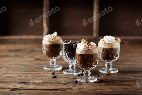 Preview: coffee cocktail with whipped cream