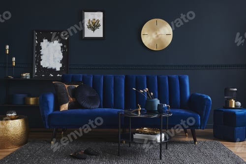 Preview: Creative compositon of modern living room interior design