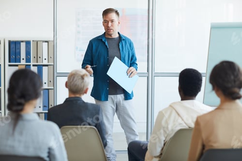 Speaker Giving Presentation to Audience