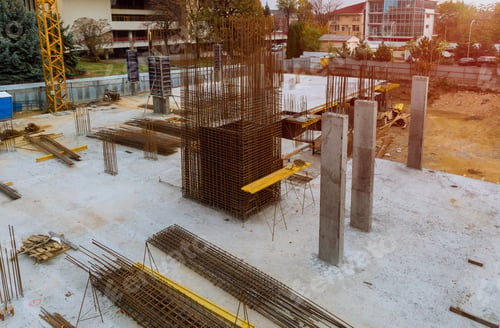 Preview: Foundation for new construction of apartment house a new building with cement and reinforcements