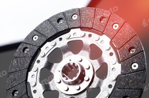 Preview: Close-up shot of clutch disk and basket on background