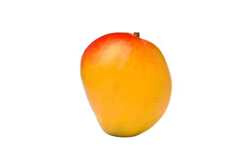 Preview: Ripe mango: smooth, vibrant, perfect for desserts, on white background