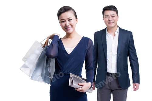 Preview: Cheerful mature couple shopping