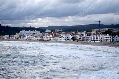 Preview: Altafulla (Tarragona).Coast view in a stormy day.
