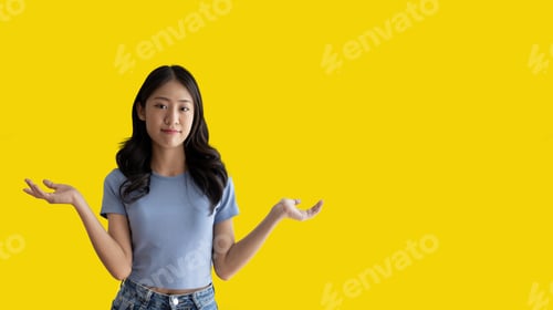 Preview: She shrugged his shoulders with his spread hands