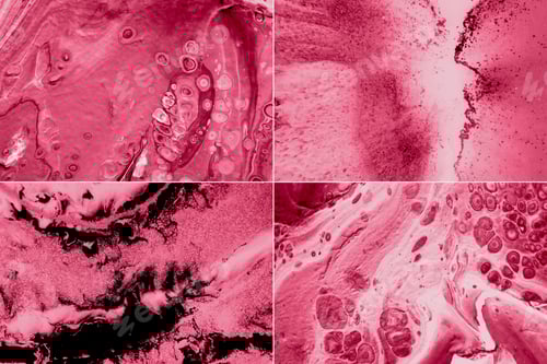 Preview: A collage showing the fashionable color of 2023 -Viva Magenta. Abstract background.