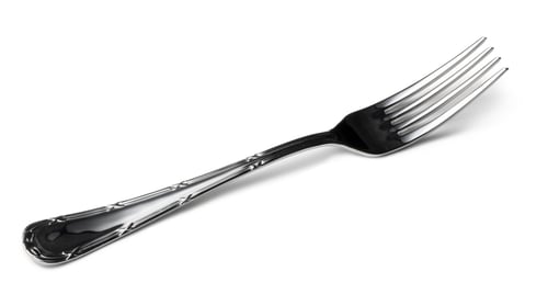 Preview: Silver cutlery fork isolated on white background