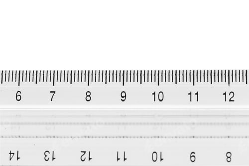 Preview: selective focus a part of the plastic precision measurement tool