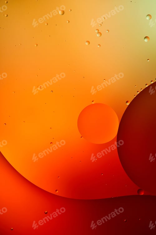 Preview: orange and red color abstract background from mixed water and oil