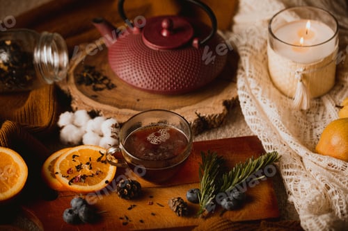 Preview: tea kettle and cup of tea
