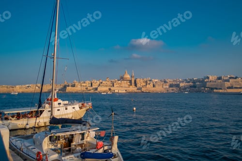 Preview: View from the sea to the coast of Valletta, Malta
