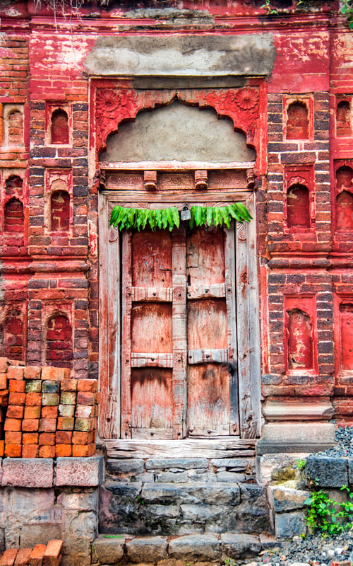 Preview: An old medieval door in a historic building