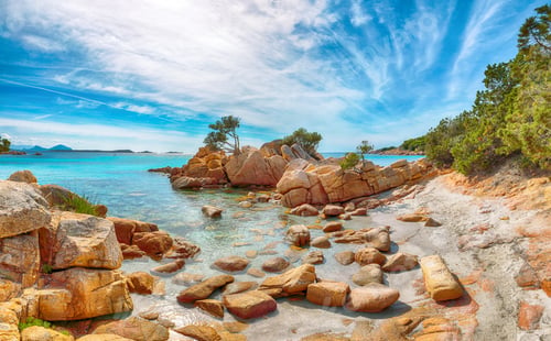 Preview: Enchanting view of Capriccioli beach in Costa Smeralda.