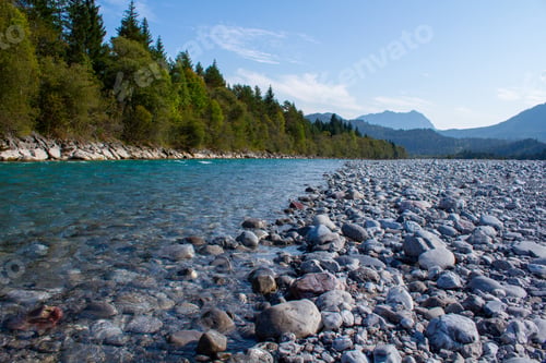 Preview: Low angle closeup of the river from Olympic National Park in Washington, USA