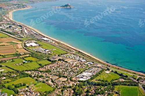 Preview: Aerial view of seaside town