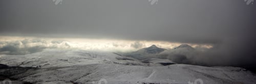 Preview: Snowy mountains. Beautiful nature view.
