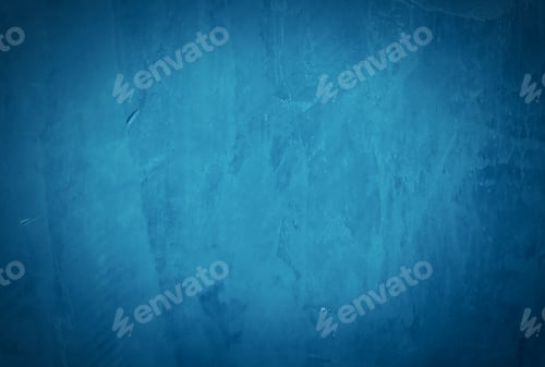 Preview: Vintage grunge blue concrete texture wall background with vignette.