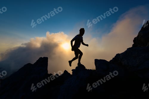 Preview: Rocky ridge in mountain running uphill