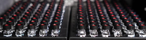 Preview: Samples in glass vials with black caps waiting for analysis in HPLC system