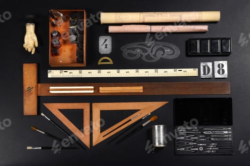 Preview: Set of drawing or draughtsman tools