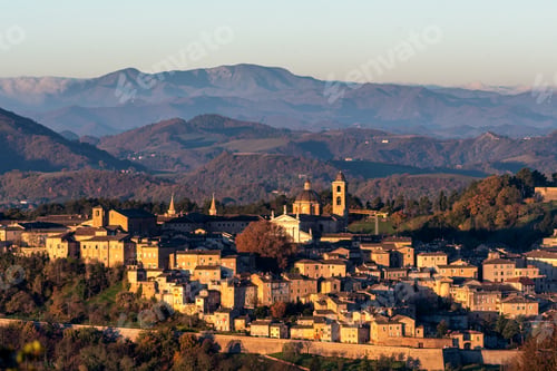 Preview: Aerial view of the medieval village of Urbino