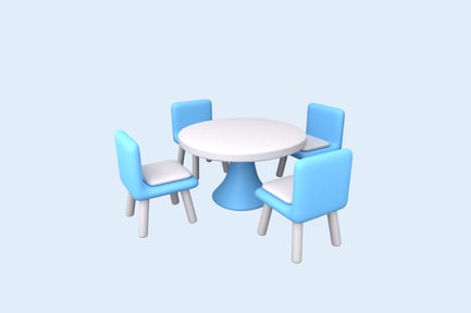 Preview: Dining Set 3D Illustration