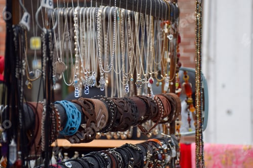 Preview: Handmade artisanal jewelry and accessories at a street market