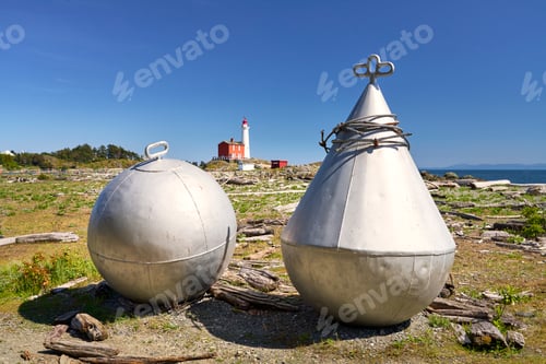 Preview: Grey floats that were used during WW2 to float steel mesh anti-torpedo and anti-submarine nets.
