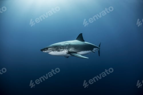 Preview: Majestic shark gliding through the deep blue sea