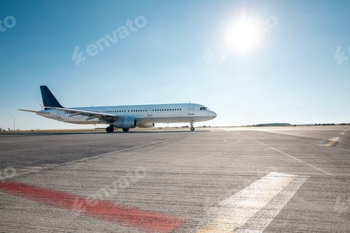 Preview: Airplane during taxiing to airport runway