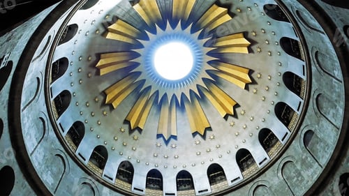 Preview: Dome over Jesus Christ empty tomb and rotunda in Jerusalem in the Holy Sepulcher Church