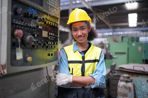 Preview: Factory Engineer Operating machines in industry factory.
