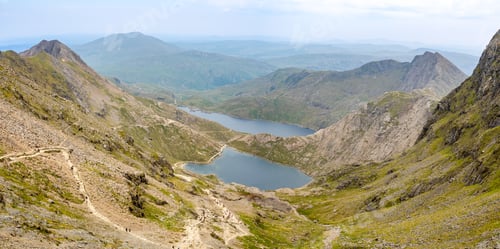 Preview: Glaslyn and llyn Llydaw lakes beside Mount Snowdon, Wales