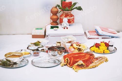 Preview: The prayer and worship items for thread ceremony