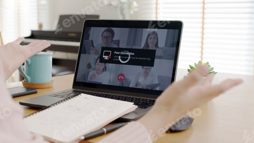 Preview: Videocall meeting conference angry annoy with low poor unreliable internet