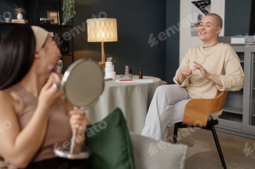 Preview: Two Girls Chatting While Doing Beauty Routine