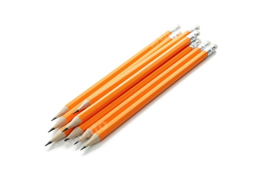 Preview: Orange office pencils isolated on white background