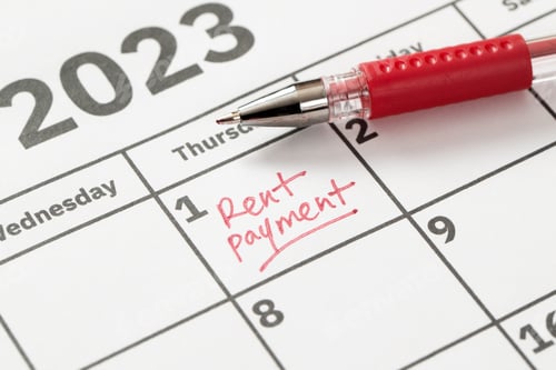 Preview: Rent payment concept on calendar