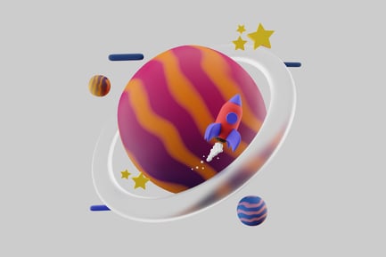 Preview: Cartoon space adventure scene