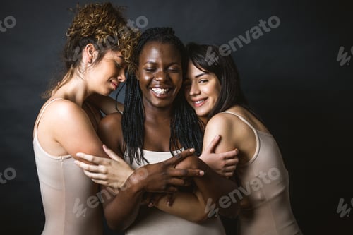 Preview: Beauty shot of multiracial group of women