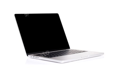 Preview: Laptop with a blank screen isolated on a white background