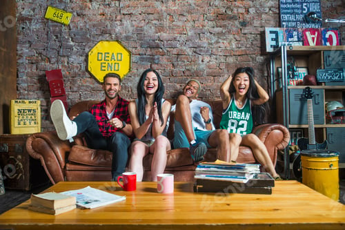 Preview: Group of friends partying at home