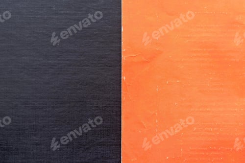 Preview: The Combined Textured Corrugated Black Leather Material And The Old Shabby Red Paper For Abstract