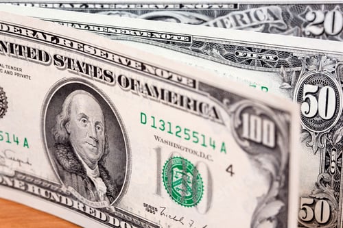 Preview: Old American money - Dollars a background